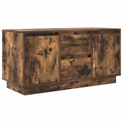 Tv-meubel met LED-verlichting 100x41x50 cm gerookt eikenkleurig