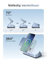 UGREEN W711 3-in-1 25W Magnetic Charger Wireless Charger 25 W Qi-standaard USB PD, Quick Charge Grijs Wireless Charger, USB Power Delivery (USB-PD), Snellader, - thumbnail