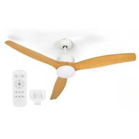 Plafondventilator met licht Argon W-FC5288-3C1L W Wit Bruin 40 W Ø 132 cm - thumbnail