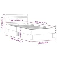 Bedframe met hoofdbord en LED gerookt eikenkleur 100x200 cm - thumbnail