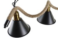 Plafondlamp DKD Home Decor Natuurlijk Zwart Metaal Touw 50 W (85 x 18 x 20 cm) - thumbnail