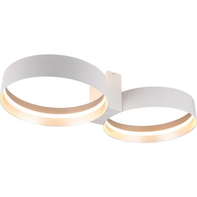 LED Plafondlamp - Musterring Loop - 1 Lichtpunt van 36 Watt - Dimbaar - Aanpasbare Lichtkleur - Geheugenfunctie - Nachtlamp - Mat Wit - Metaal