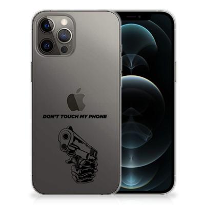 iPhone 12 Pro Max Silicone-hoesje Gun Don't Touch My Phone iPhone 12 Pro Max Silicone-hoesje Gun Don't Touch My Phone