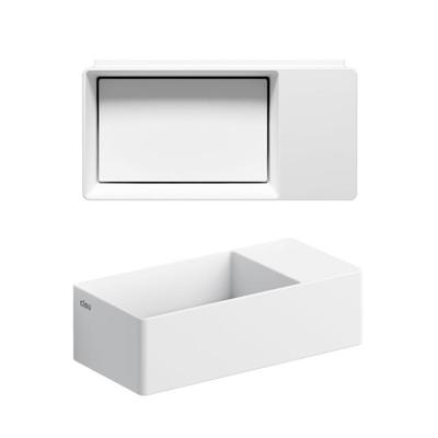 Clou New Flush 3 fontein 35x18cm voorbewerkt kraangat aluite Wit mat CL/03.13430.02