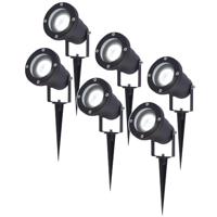Set van 6 Sydney LED prikspots - Dimbaar - Kantelbaar - GU10 4 Watt 345 Lumen - 6500K daglicht wit - IP64 Waterdicht - Zwart - thumbnail
