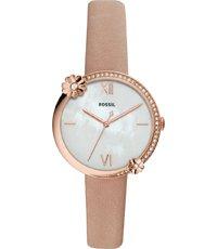 Horlogeband Fossil ES4600 Leder Beige 14mm