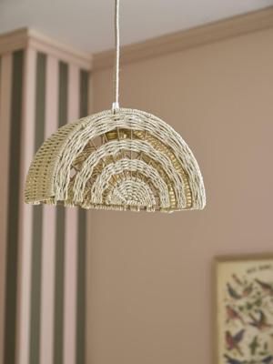 Hanglamp/lampenkap Regenboog van papierkoord ecru Hanglamp/lampenkap Regenboog van papierkoord ecru