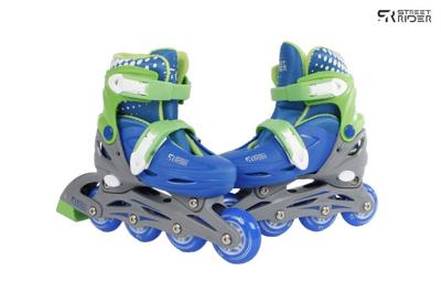 Street Rider Inline skates hardboot blauw verstelbaar 30-33 abec 7