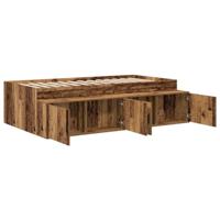 Bedframe met lade met opslag Oud Hout 90 x 200 cm Bewerkt hout - thumbnail