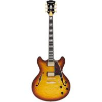 D'Angelico Excel DC XT stoptail Iced Tea Burst semi-akoestische gitaar - thumbnail