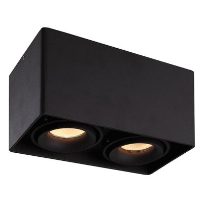 Esto LED Opbouwspot - Vierkant - 2 lichts - Kantelbaar - 4000K neutraal wit - GU10 - Voor binnen - Vervangbare afdekring - Zwart Esto LED Opbouwspot - Vierkant - 2 lichts - Kantelbaar - 4000K neutraal wit - GU10 - Voor binnen - Vervangbare afdekring - Zwart