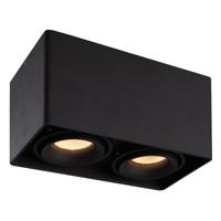Esto LED Opbouwspot - Vierkant - 2 lichts - Kantelbaar - 4000K neutraal wit - GU10 - Voor binnen - Vervangbare afdekring - Zwart - thumbnail