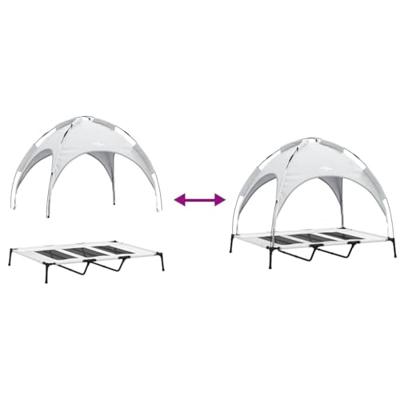 VidaXL Hondenbed zilvergrijs 122 x 93 x 106,5 cm staal VidaXL Hondenbed zilvergrijs 122 x 93 x 106,5 cm staal