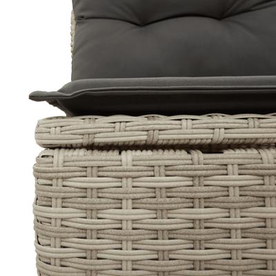 4-delige Loungeset met kussens poly rattan lichtgrijs - thumbnail