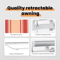 VidaXL Inklapbaar zonnescherm met geel en oranje 400 ×300 cm stof - thumbnail