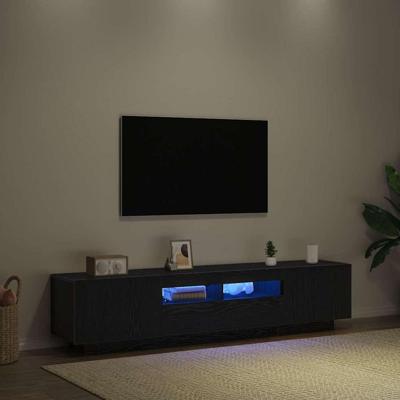 TV-kast 2 pcs Zwart 180 x 35 x 40 cm Bewerkt hout