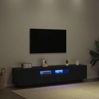 TV-kast 2 pcs Zwart 180 x 35 x 40 cm Bewerkt hout - thumbnail