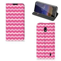 Nokia 2.2 | Hoesje met Magneet | Waves Pink - thumbnail