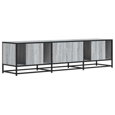 Tv-meubel 160x35x41 cm bewerkt hout metaal grijs sonoma eiken