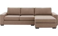 Goossens Hoekbank Lucca Met Chaise Longue bruin, stof, 2,5-zits, stijlvol landelijk met chaise longue rechts - thumbnail
