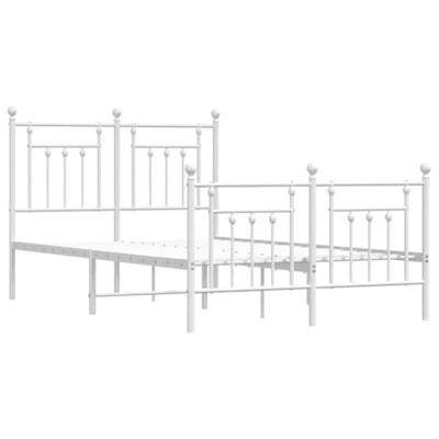 Bedframe met hoofd- en voeteneinde metaal wit 120 x 190 cm - thumbnail