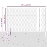 VidaXL Hek met paal zilver 1,4 x 25 m staal - thumbnail
