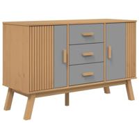 Dressoir OLDEN 114x43x73,5 cm massief grenenhout grijs en bruin - thumbnail
