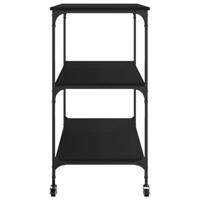 Keukentrolley 102x50x95 cm bewerkt hout zwart - thumbnail