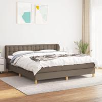 Boxspring met matras stof taupe 180x200 cm - thumbnail