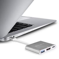 SilverStone SST-EP08C - Adapter USB 3.1 Type C naar HDMI 4K/USB Type C/USB Type A, koolstofgrijs - thumbnail