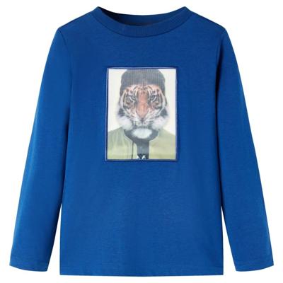 VidaXL Kindershirt met lange mouwen 128 donkerblauw