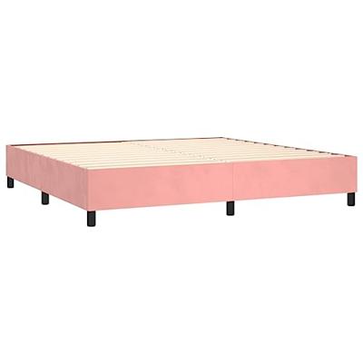 Boxspring met matras en LED fluweel roze 200x200 cm