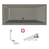 Xenz Kristal Ligbad - 160x75x48 - afvoer Midden - acryl - cement 6984-06 - thumbnail