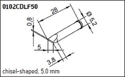 Ersa 0102CDLF50 Soldeerpunt Beitelvorm, recht Grootte soldeerpunt 5 mm Inhoud: 1 stuk(s)