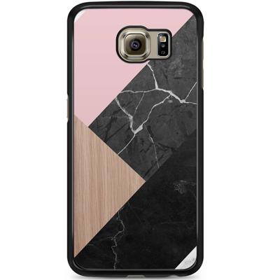 Samsung Galaxy S6 hoesje - Marble wooden mix
