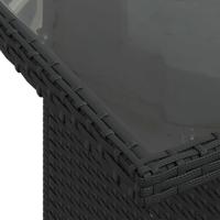 9-delige Loungeset met kussens poly rattan zwart - thumbnail