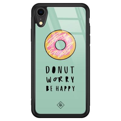 iPhone XR glazen hardcase - Donut worry