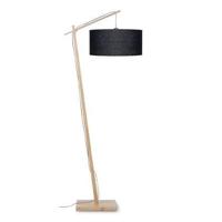 Good&Mojo Vloerlamp 'Andes' Bamboe en Eco linnen, 176cm, kleur Zwart - thumbnail