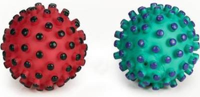 Vinyl hondenspeeltje stekelbal 13 cm