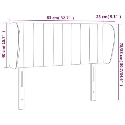 Hoofdbord met randen 163x23x118/128 cm stof donkerbruin - thumbnail