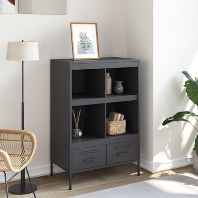 Hoge kast 68x39x101,5 cm staal antracietkleurig