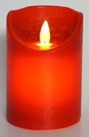 Batterijverlichting LED kaarsen wax rustiek 7,5x12,5 cm rood Anna's Collection - Annas collection - thumbnail