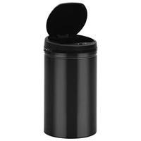 Prullenbak met automatische sensor 40 L koolstofstaal zwart - thumbnail