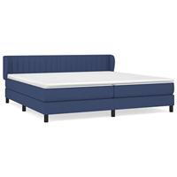 Boxspring met matras stof blauw 200x200 cm - thumbnail