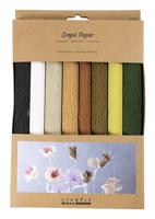 Creativ Company Crêpepapier, vel 25x60 cm, crêpe-verhouding: 180%, 105 gr, naturel, 8 vel/ 1 doos - thumbnail