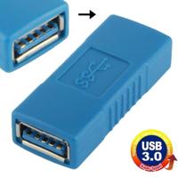 Super USB 3.0 snelheid vrouwtje naar vrouwtje Type A Kabel Adapter (blauw) - thumbnail