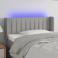 Hoofdbord LED 103x16x78/88 cm stof lichtgrijs - thumbnail