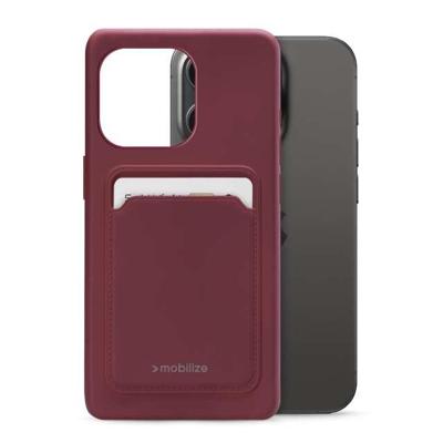 Mobilize Rubber Gelly Card Case Apple iPhone 15 Pro Matt Bordeaux