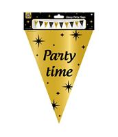 Classy Vlaggenlijn Party Time Zwart/Goud (10m) - thumbnail
