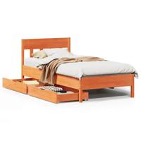 Bedframe zonder matras massief grenenhout wasbruin 120x200 cm - thumbnail
